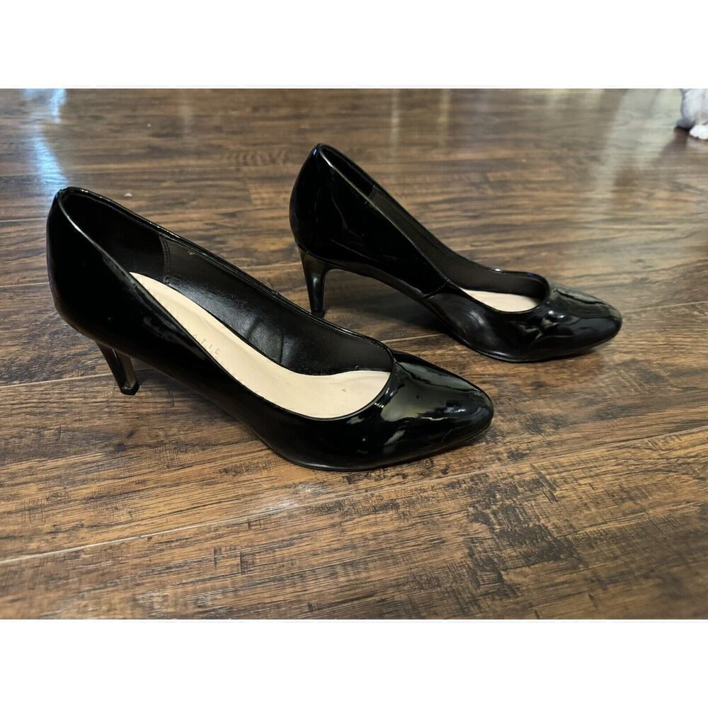 Kelly & Katie Natalie Shiny Black Elegant Leather Heels! Size 9.5